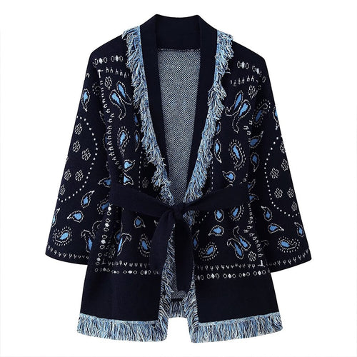 Éloise Cashmere Cardigan in navy – Maison Aurélia