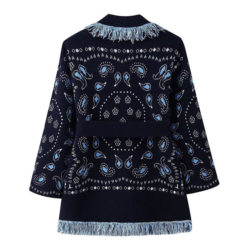 Éloise Cashmere Cardigan in navy – Maison Aurélia