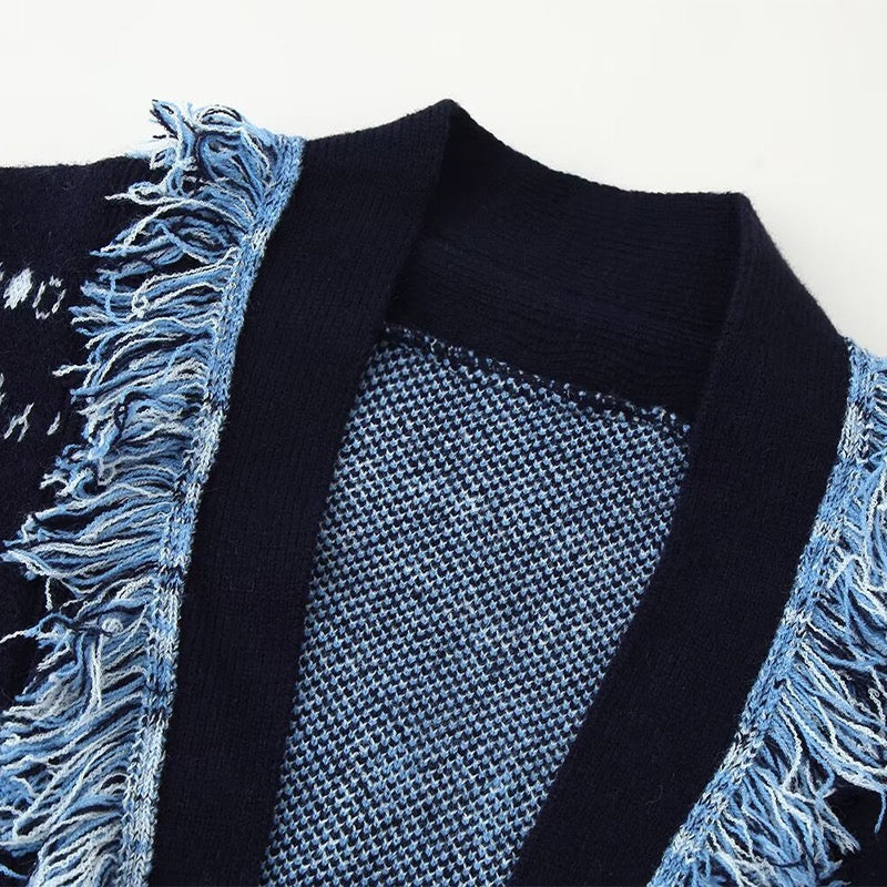 Éloise Cashmere Cardigan in navy – Maison Aurélia