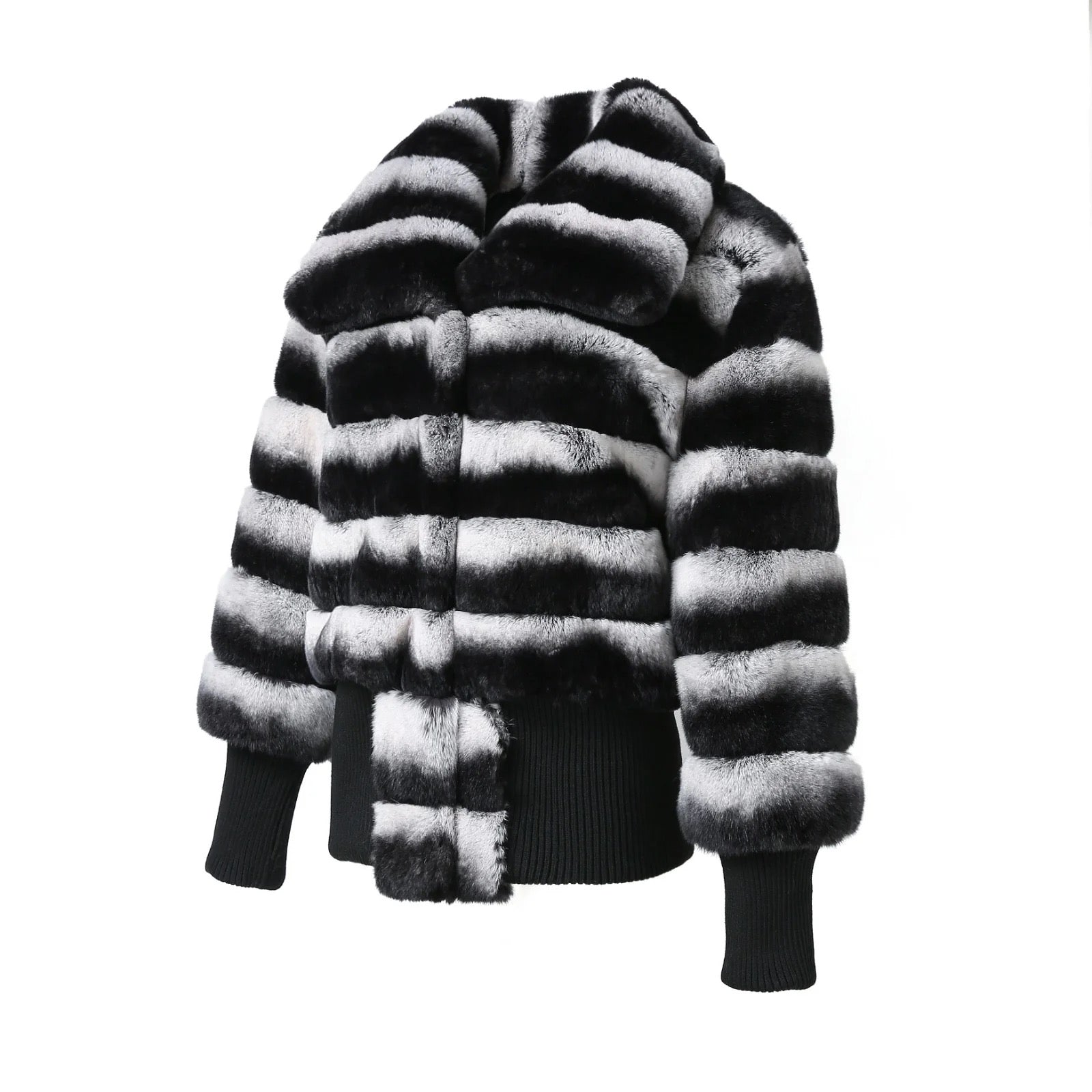 Noir Rex Fur Stripe Jacket – Maison Aurélia