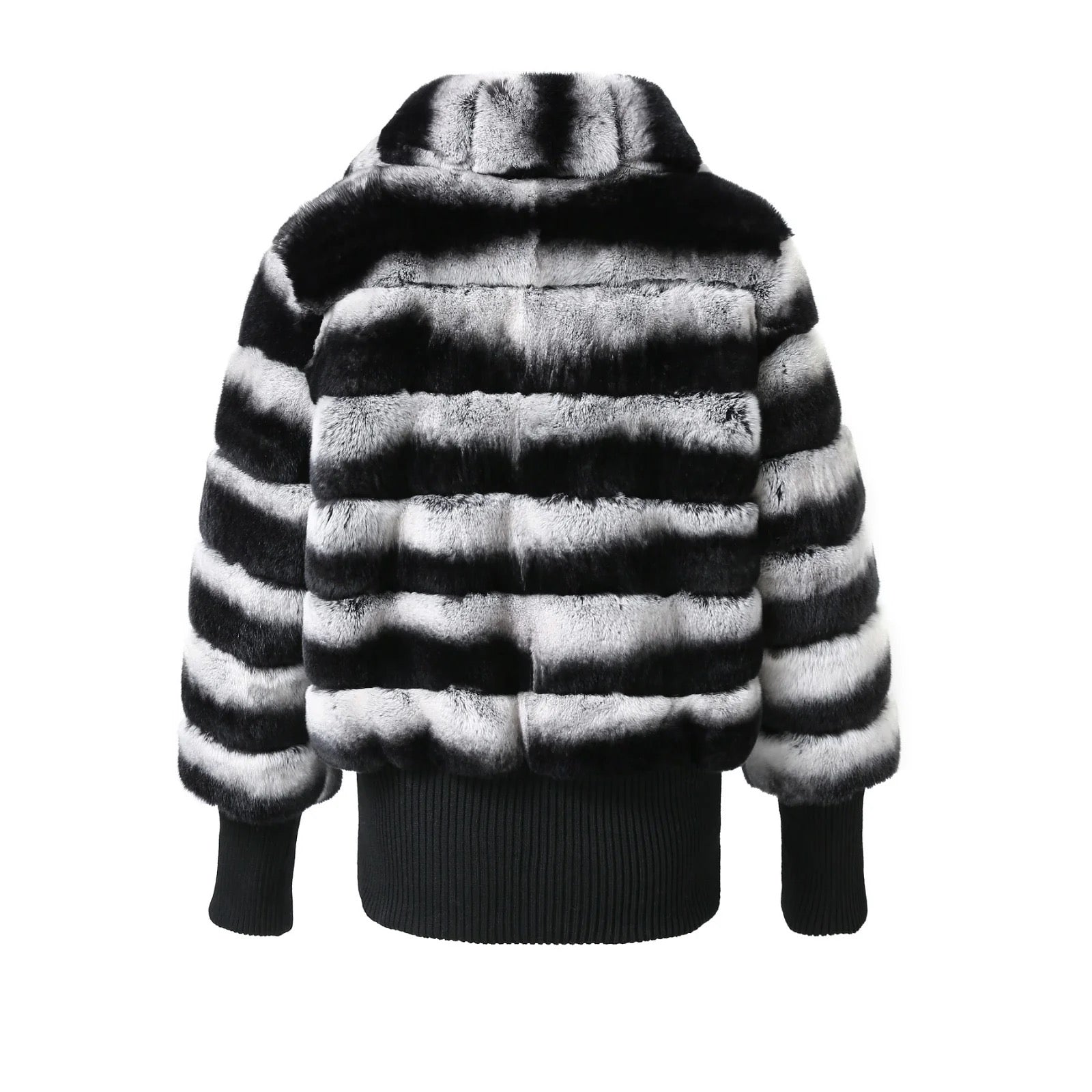 Noir Rex Fur Stripe Jacket – Maison Aurélia