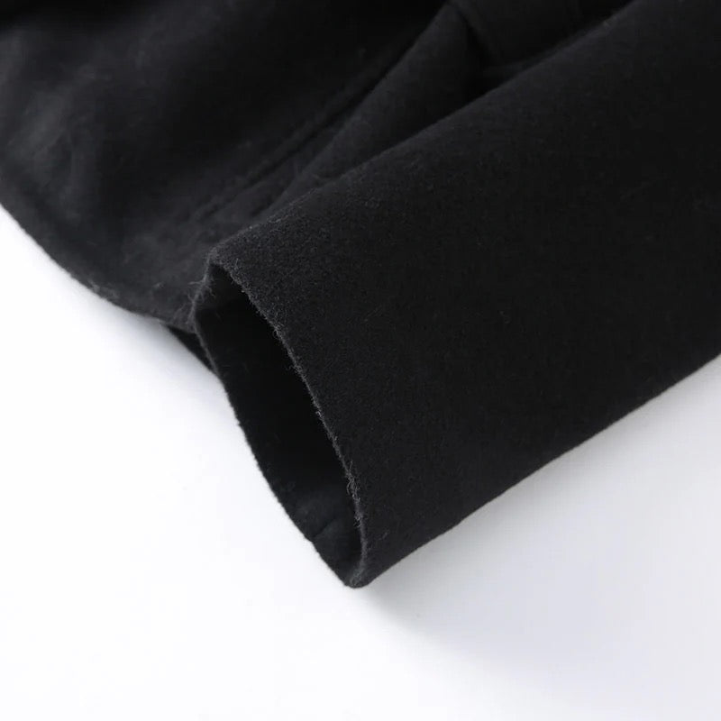 Aubrée Wool Coat with brown fox fur collar – Maison Aurélia