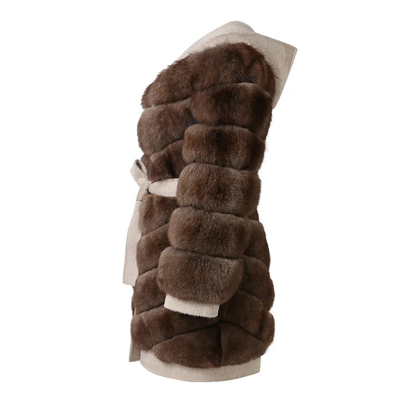 Sienna Fox Fur Hooded Wool Coat – Maison Aurélia