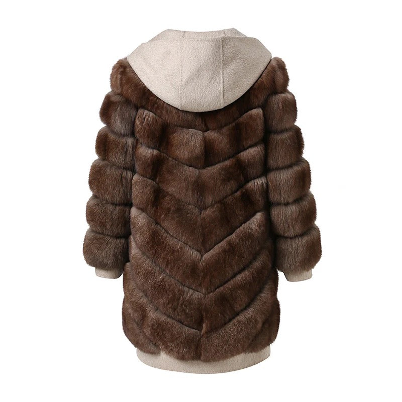 Sienna Fox Fur Hooded Wool Coat – Maison Aurélia