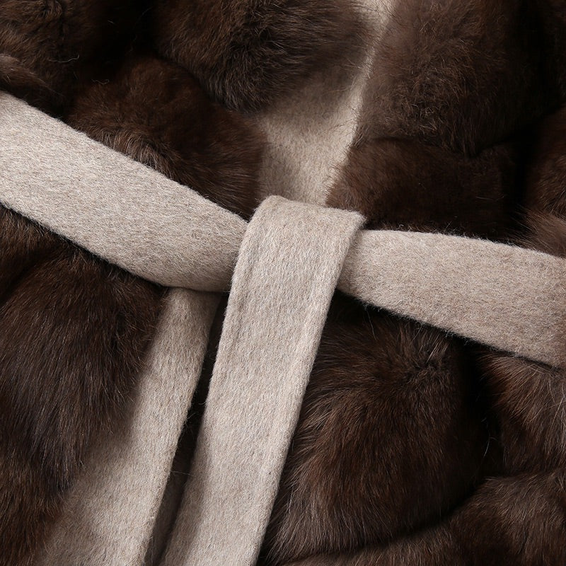 Sienna Fox Fur Hooded Wool Coat – Maison Aurélia
