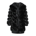 Noire Fox Fur Hooded Wool Coat – Maison Aurélia