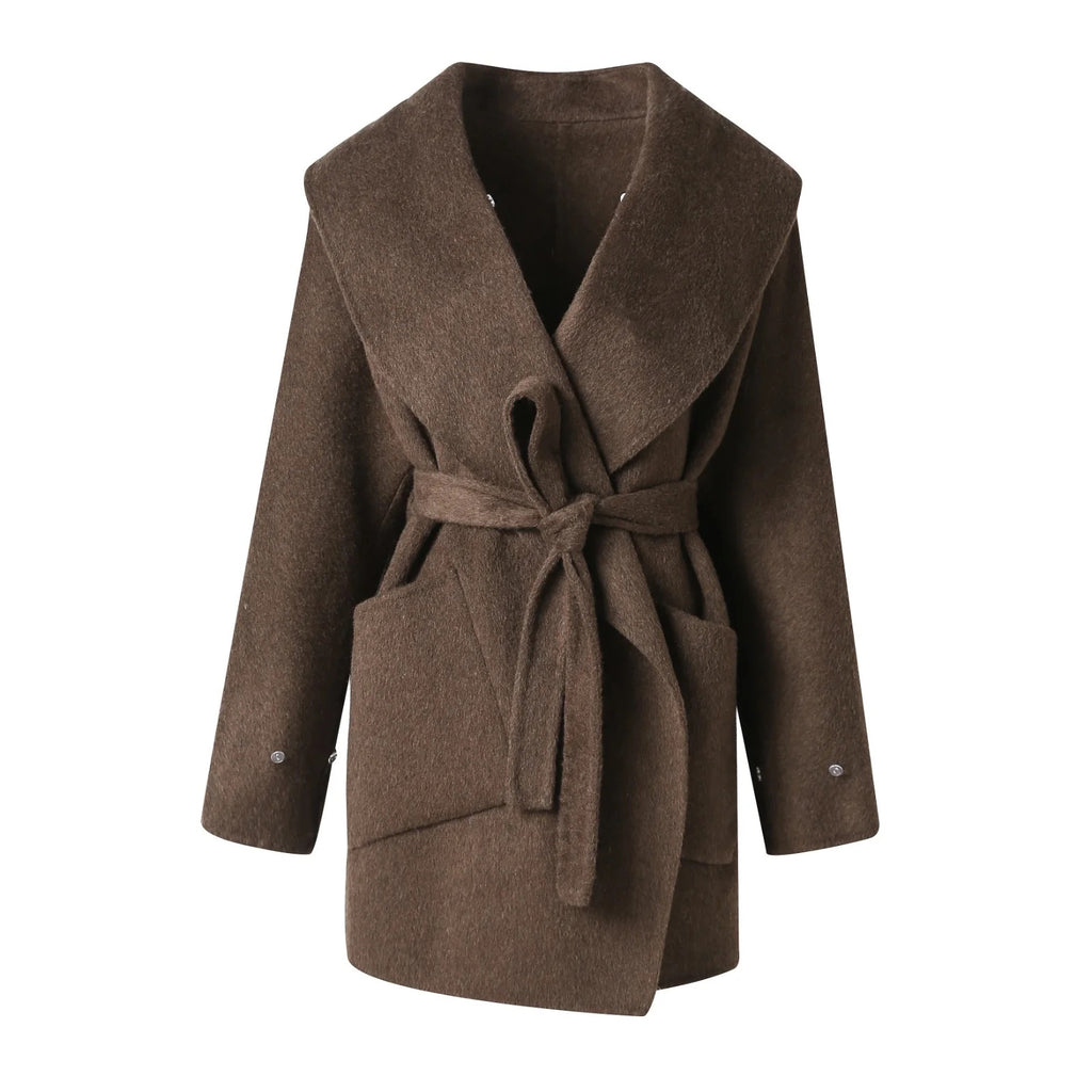 Valentina Belted Wool Coat – Maison Aurélia