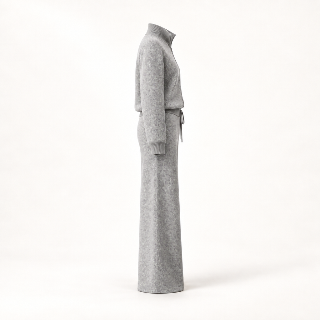Aria cashmere lounge set — side profile