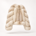 Ophélie ivory fox fur coat, three-quarter front view