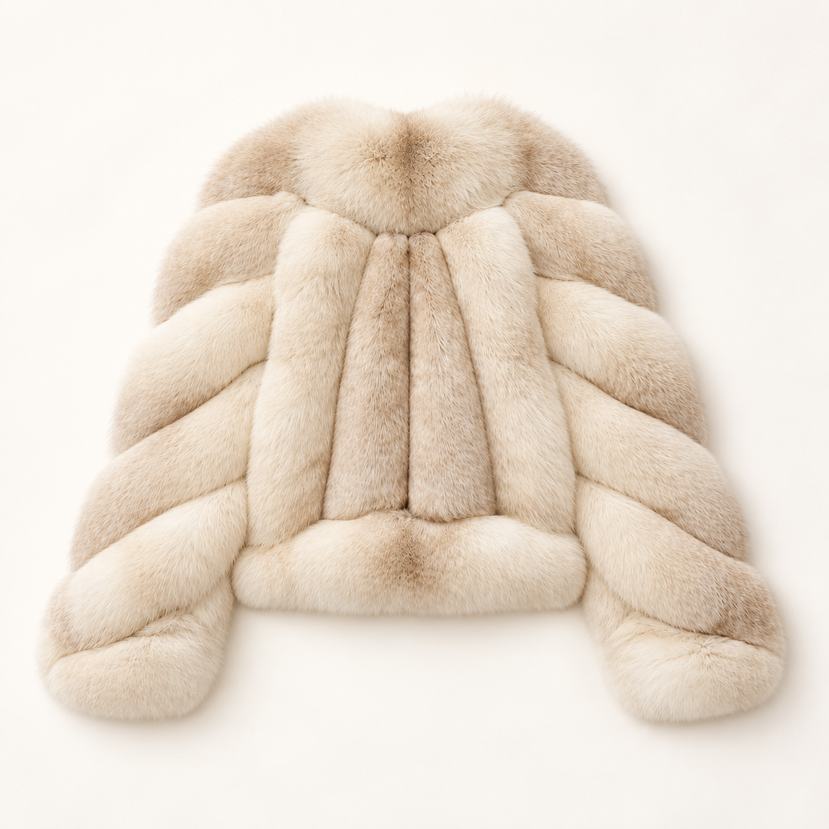 Ophélie ivory fox fur coat, flat lay