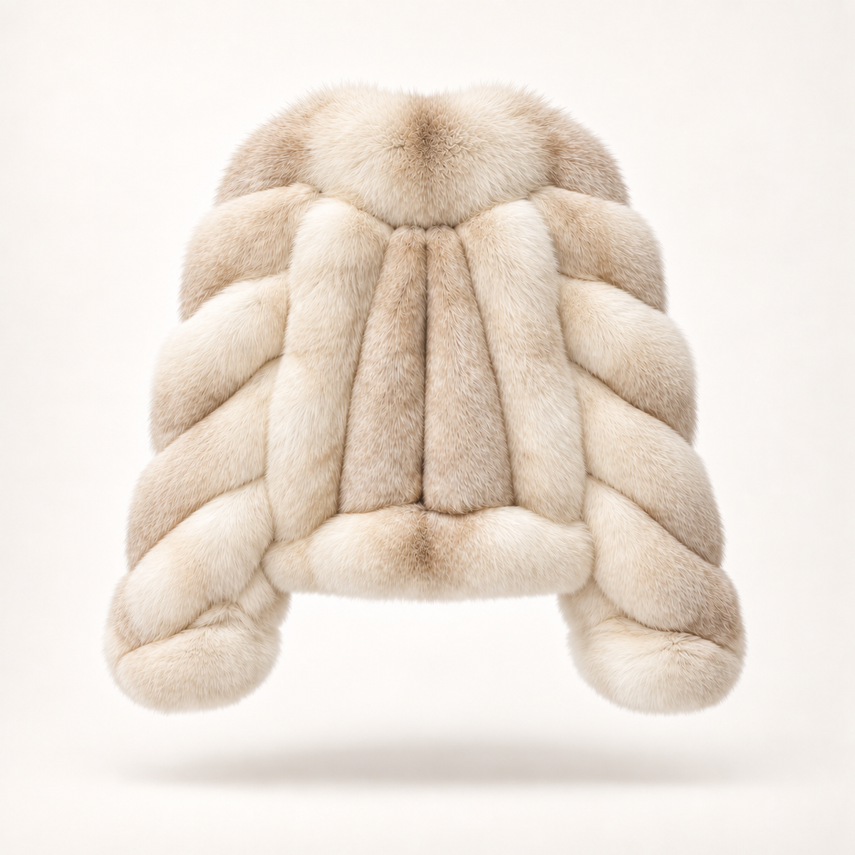 Ophélie ivory fox fur coat — straight back