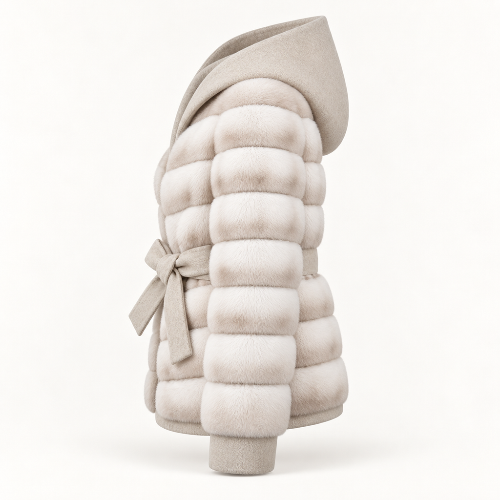 Solenne hooded wool coat — side profile