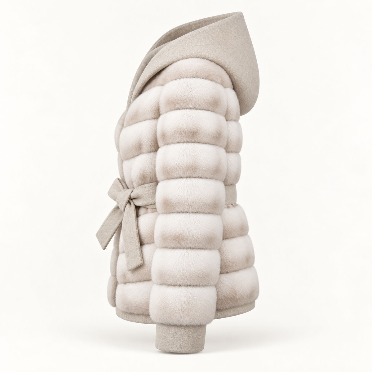 Solenne hooded wool coat — side profile
