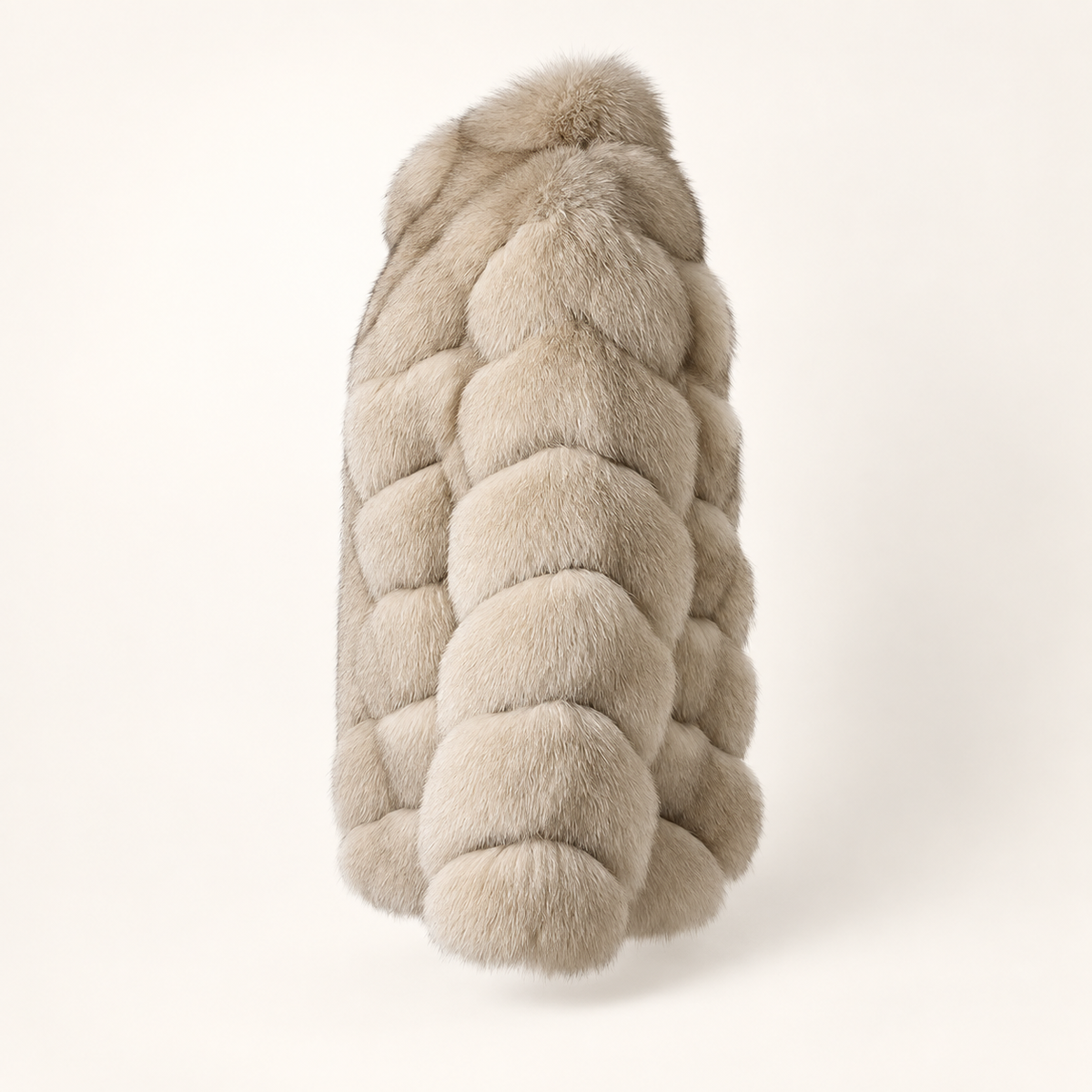 Valentina light taupe fur jacket, side view
